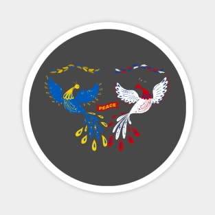 Ukrainian Russian Peace Bird Magnet